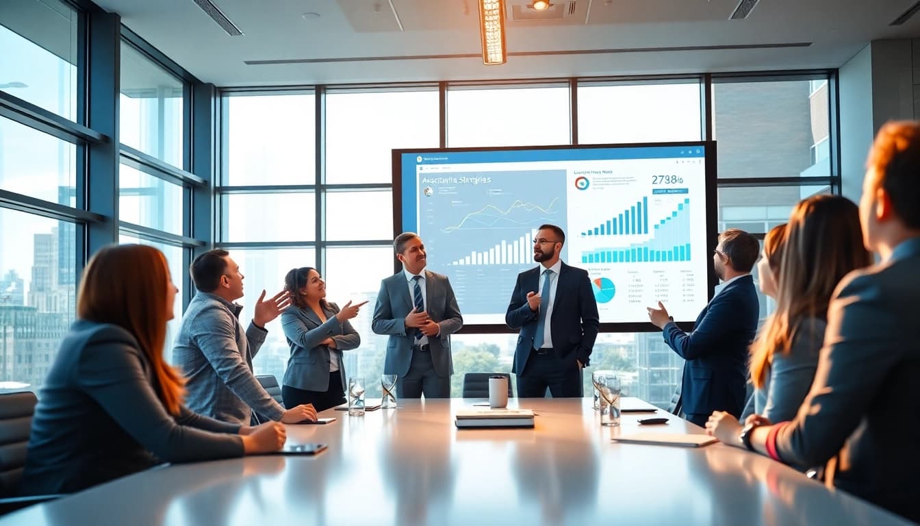 Group engaging in Acquisition Planning/Strategy Capture Management discussion in a modern meeting room.