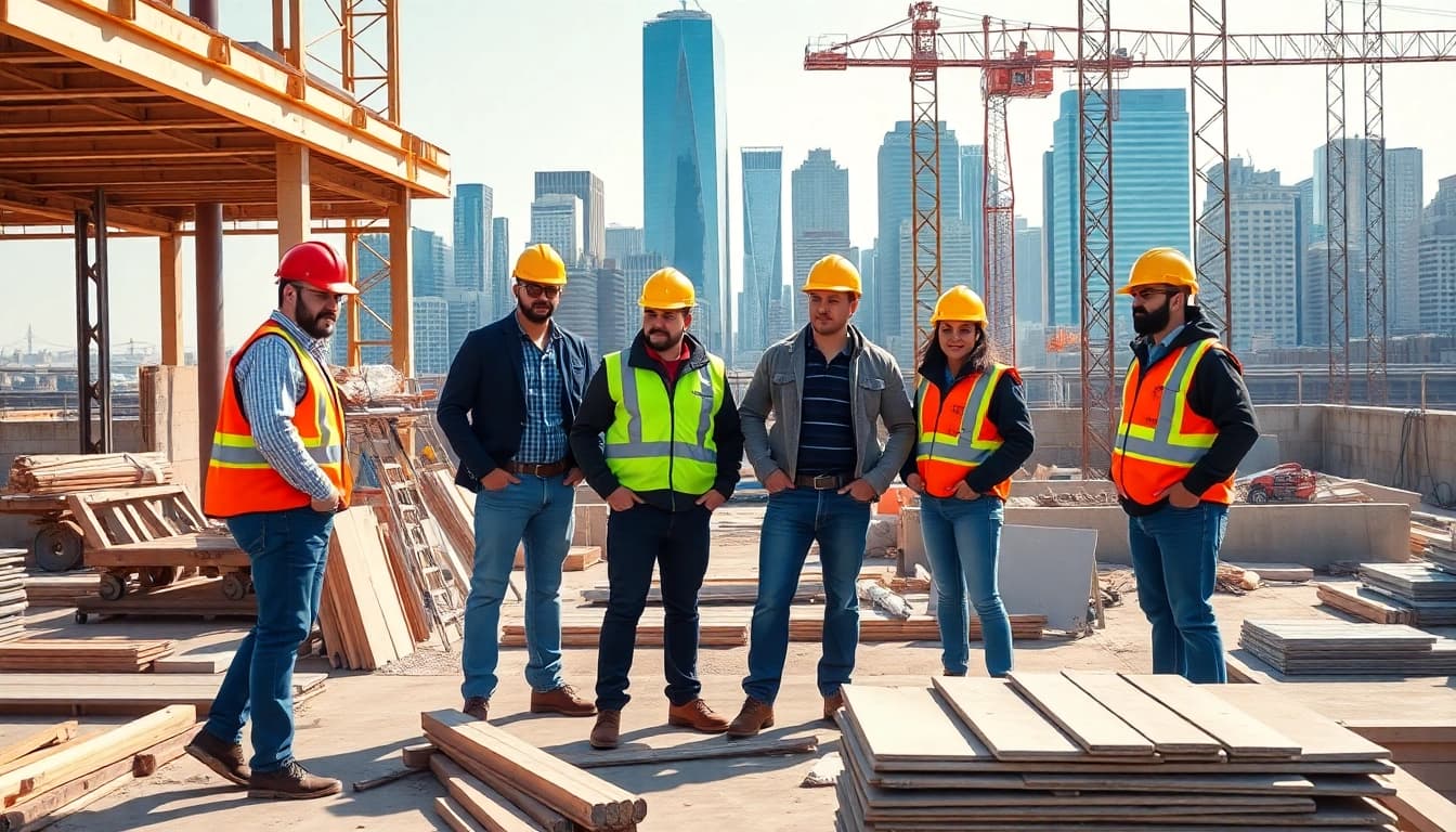 New York General Contractor overseeing a vibrant construction project in an urban setting.