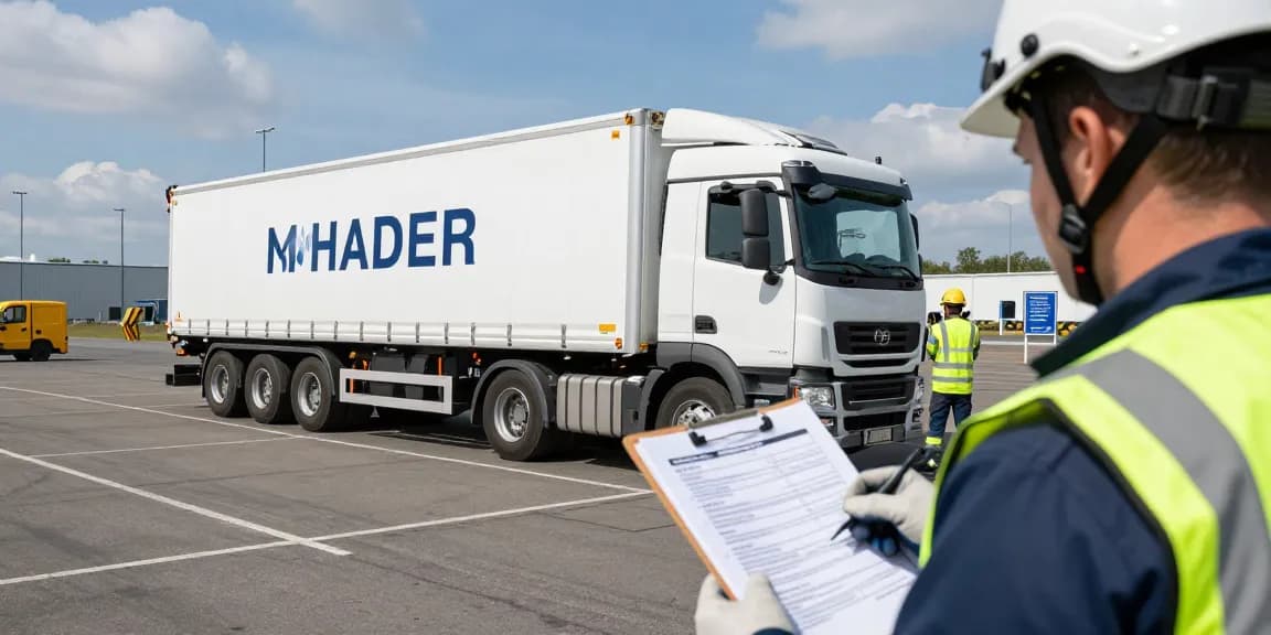 Gefahrguttransport Dortmund: ADR-Transport Lkw mit geschulten Fahrern bei Sicherheitsüberprüfungen.