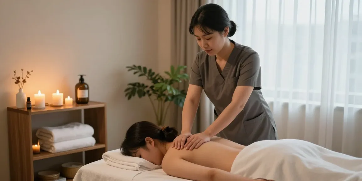 Tranquil 대구스웨디시 spa with therapist performing a soothing massage in a serene setting.