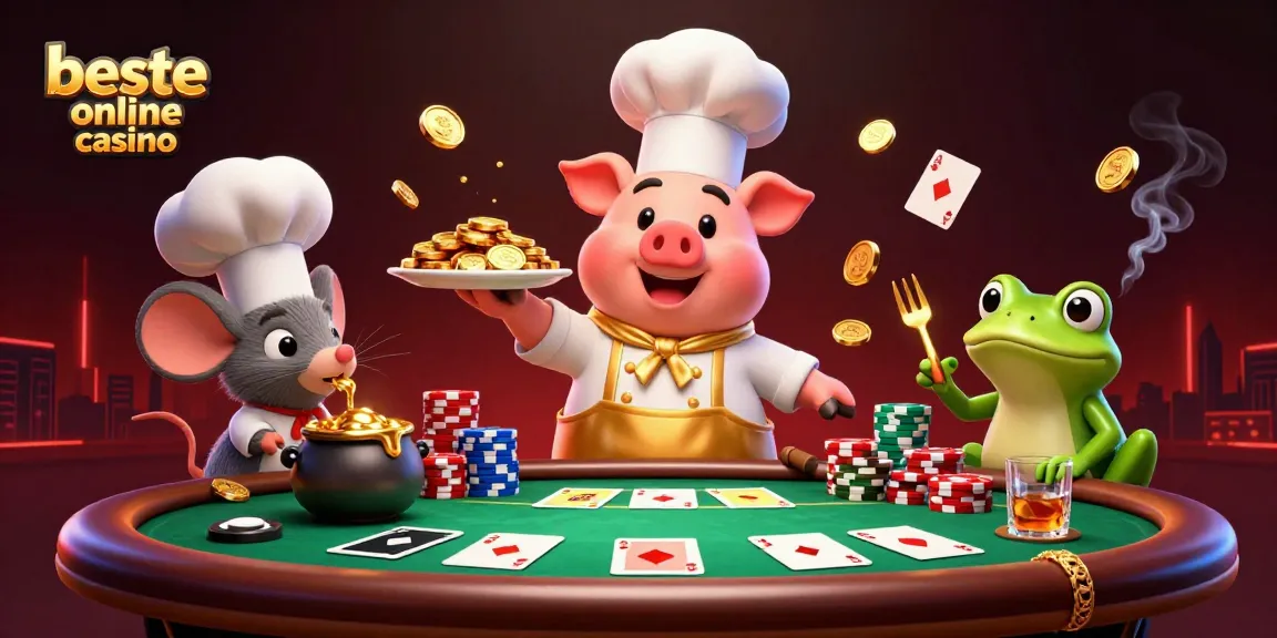 Experience the beste online casino with vibrant characters and dynamic gaming elements in a 3D scene.