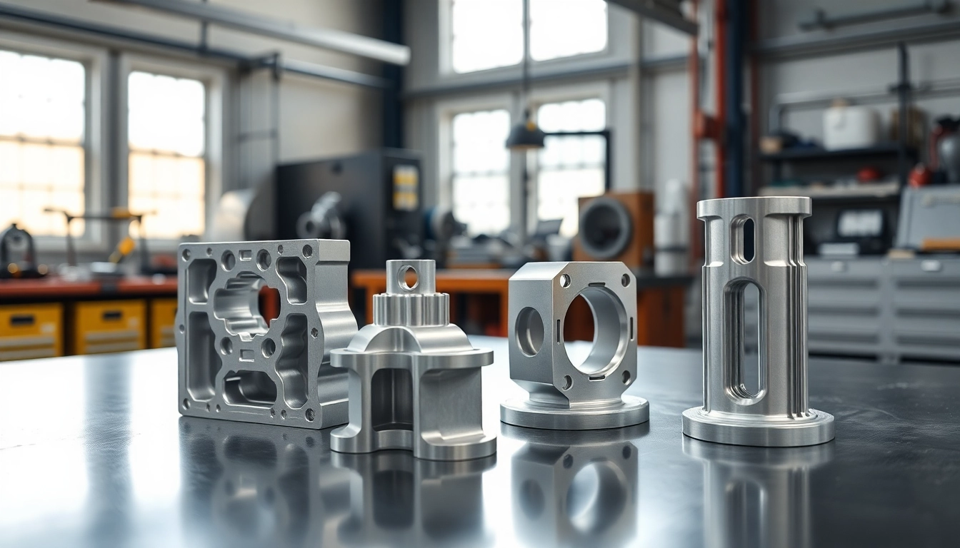 Highlighting aluminum prototypes with detailed craftsmanship in a modern workshop.