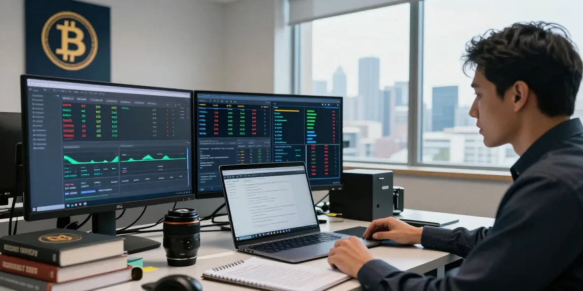 Recover stolen cryptocurrency expert analyzing data in a modern office
