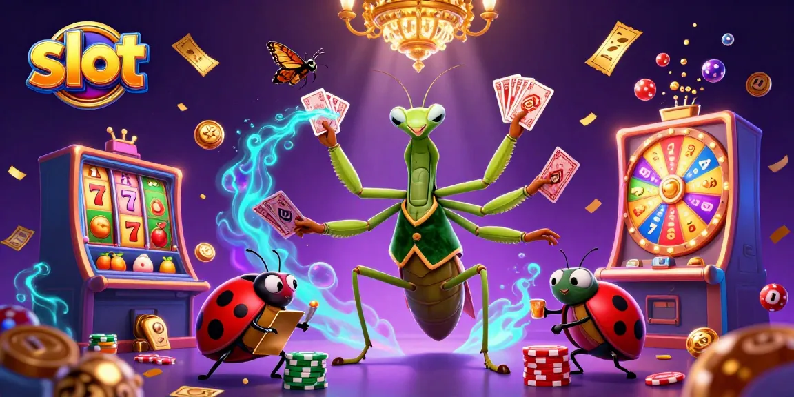 Engage in exciting slot gameplay with a vivid scene featuring colorful slot reels and charismatic characters.