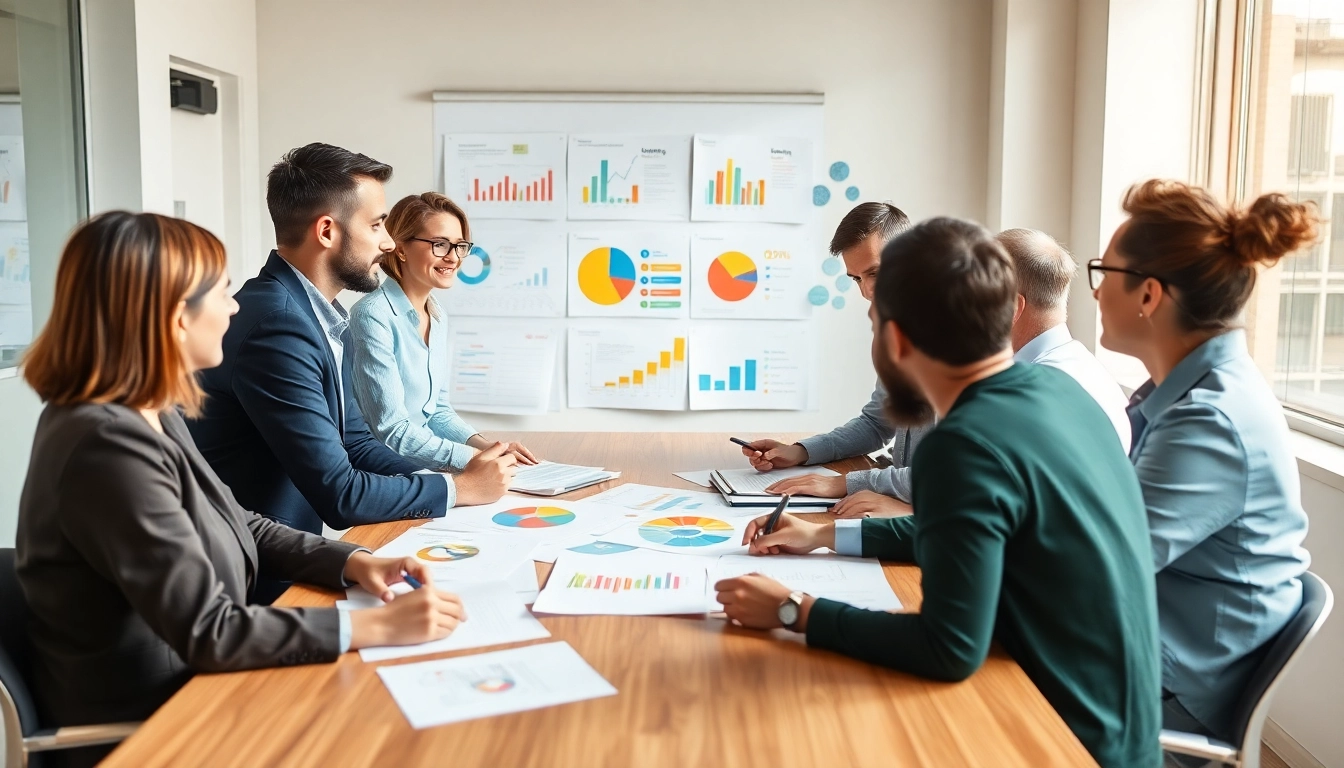 Optimale Marketingberatung: Beratungsgruppe diskutiert Strategien am Tisch.