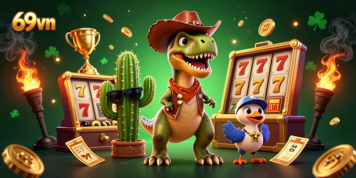 Play engaging slot games at 69vn with vibrant characters and exciting jackpot elements.