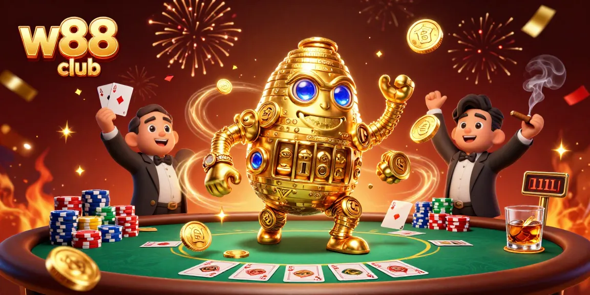 Cá cược kịch tính tại w88 club với cảnh casino sống động và nhiều trò chơi hấp dẫn.