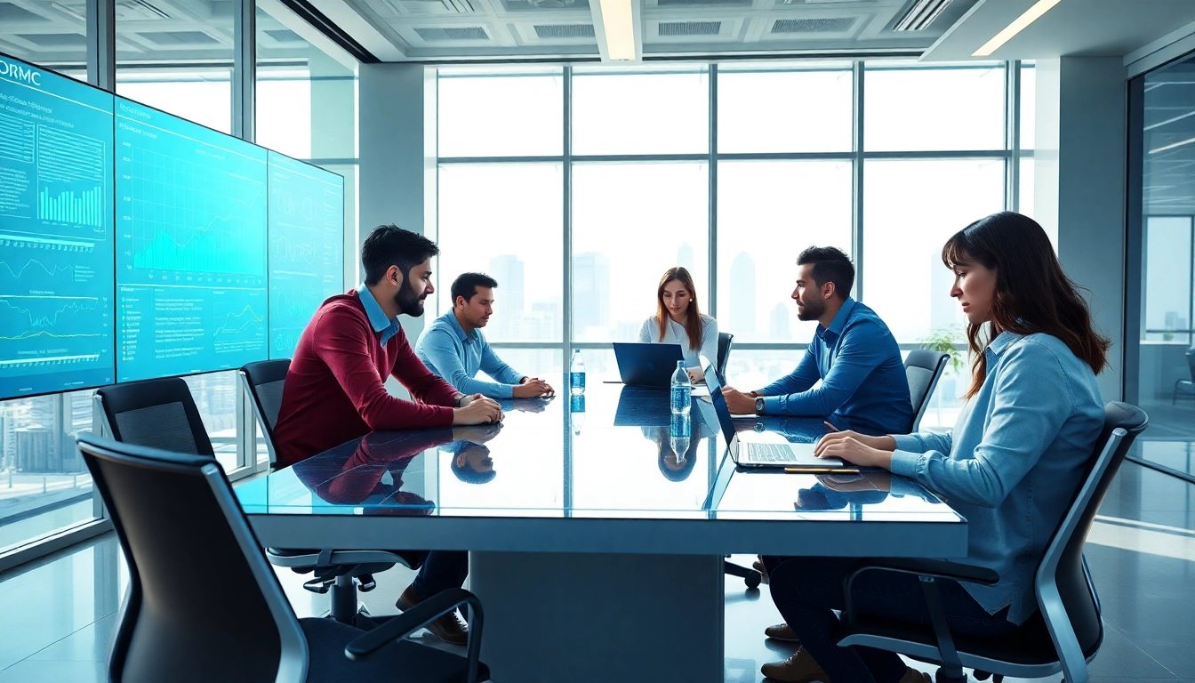 Visual depiction of EORMC AI blockchain development with diverse engineers collaborating on technology.