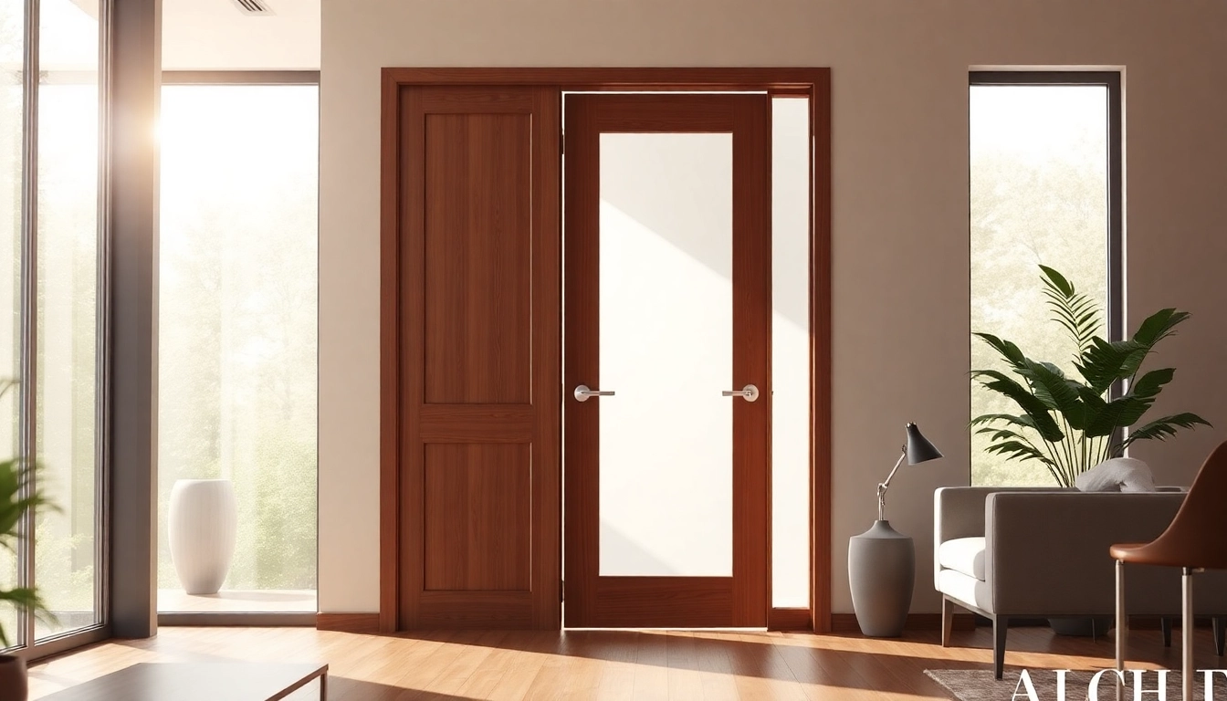 Showcasing an elegant single leaf swing door in a modern interior, blending functionality with style.