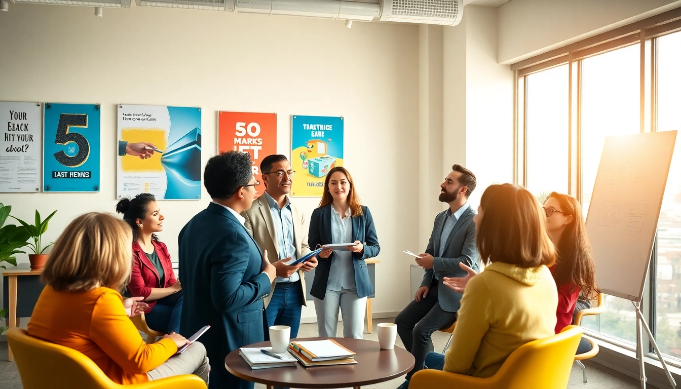 Corporate coach facilitating an engaging group session in a bright office.