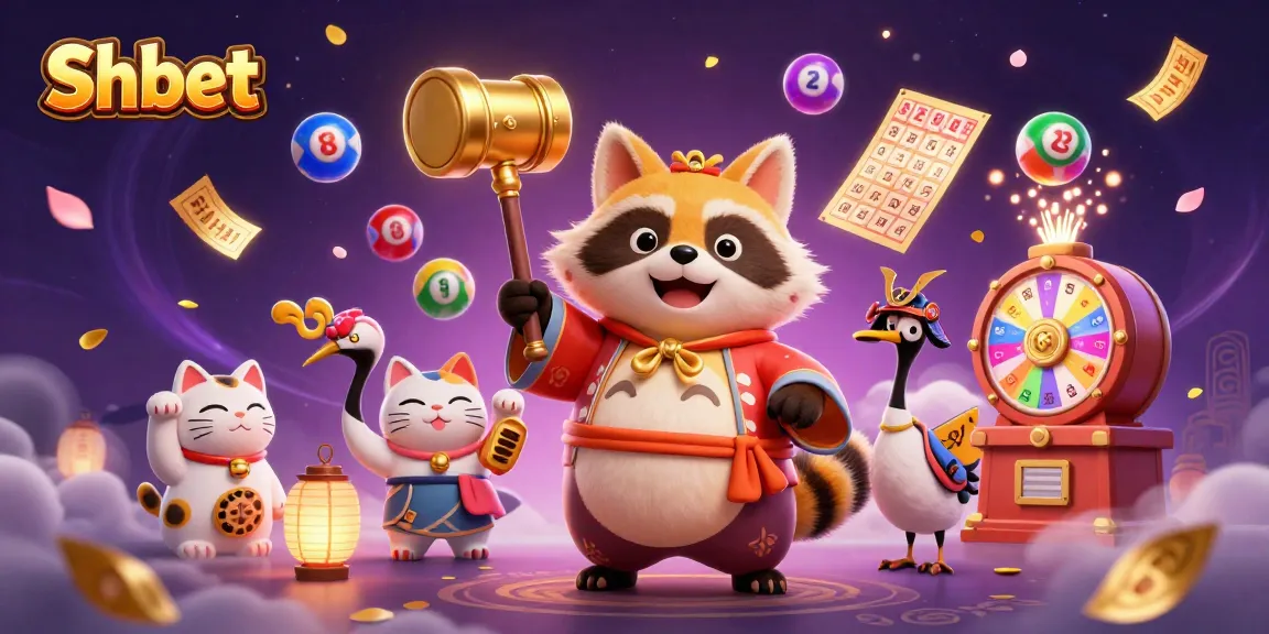 Experience Shbet’s vibrant casino world with lucky tanuki and colorful lottery elements.
