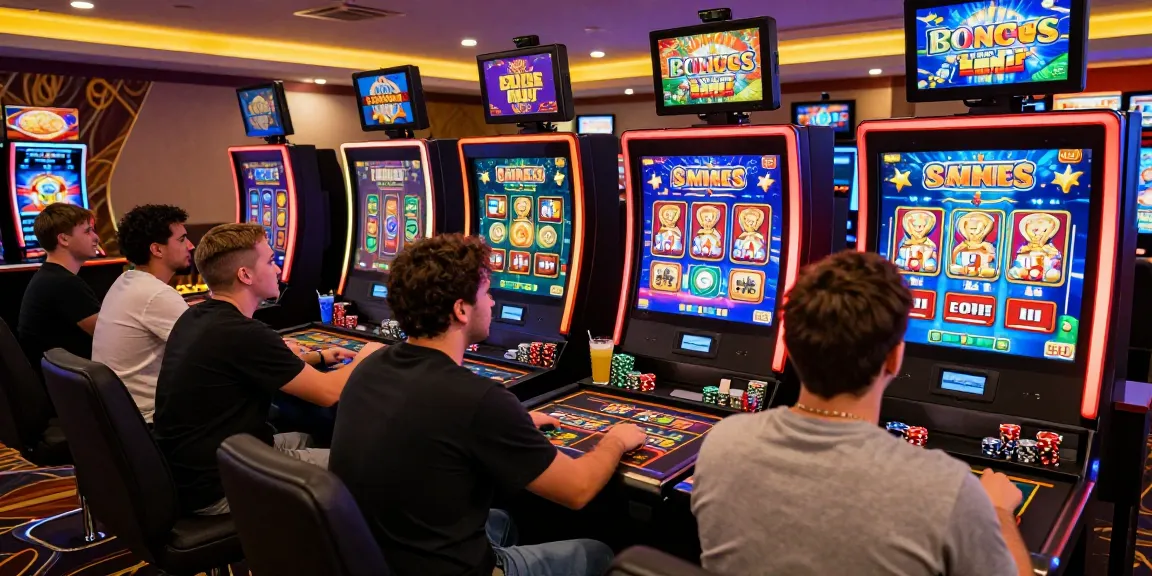 Players celebrating big wins while playing bonus buy slots at an online casino, capturing excitement and energy.