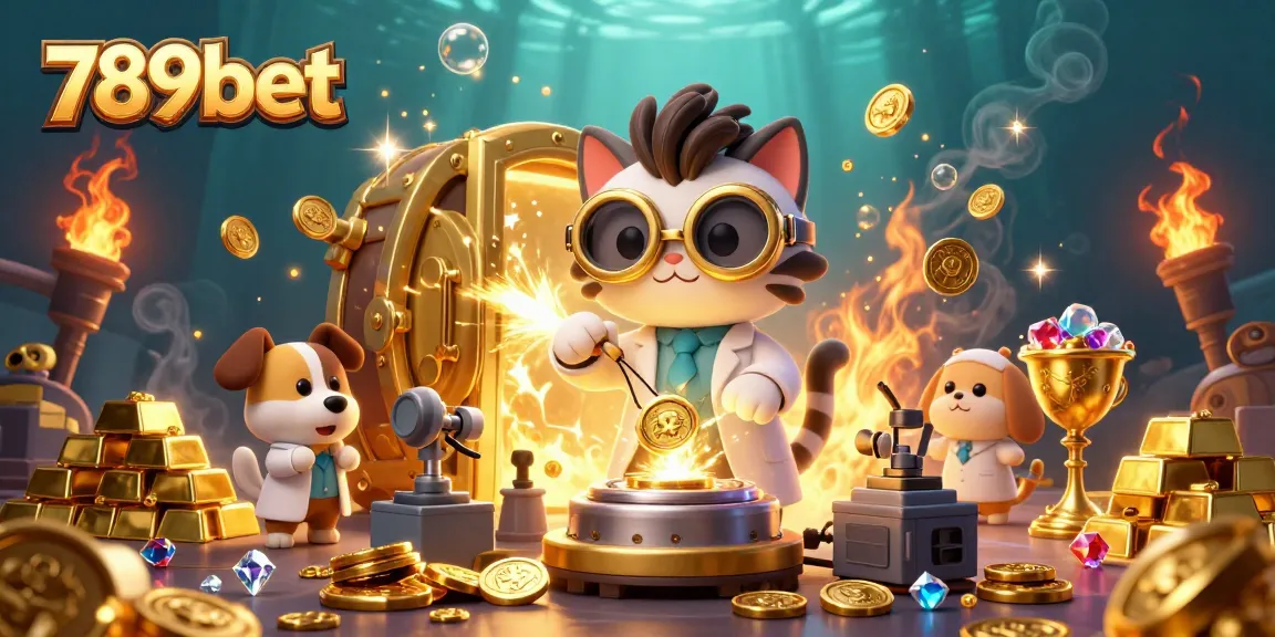 Experience the excitement of 789bet with our lively casino-themed illustration showcasing creative games and vibrant treasures.