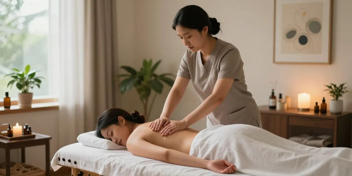 Relaxing Swedish massage experience showcasing a massage therapist in action.