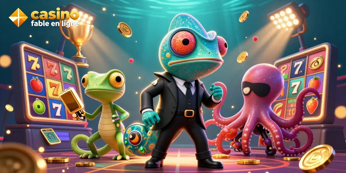 Engagez-vous avec un casino fiable en ligne dynamique avec un chameleon 3D, un gecko et une pieuvre passionnants.