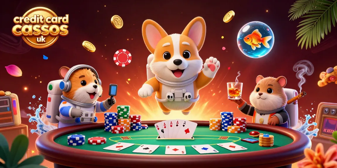 Engage with credit card casinos uk through an exhilarating space-themed gaming scene with characters and casino elements.