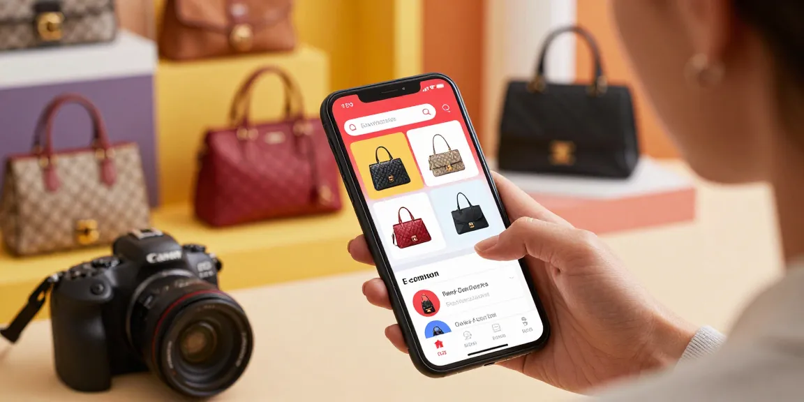 Engaging shopping experience on a 레플리카 사이트 featuring stylish replica items and user-friendly app design.