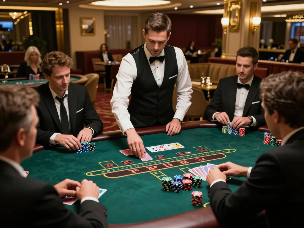 Experience high-stakes gameplay at Luck8's blackjack tables with expert dealers and engaged players