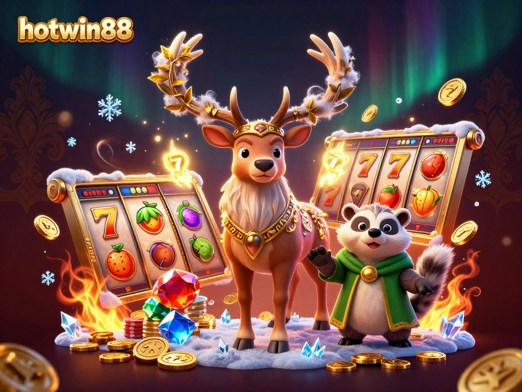 Spin and win at hotwin88 with vibrant slot reels and adventures in an immersive casino setting.