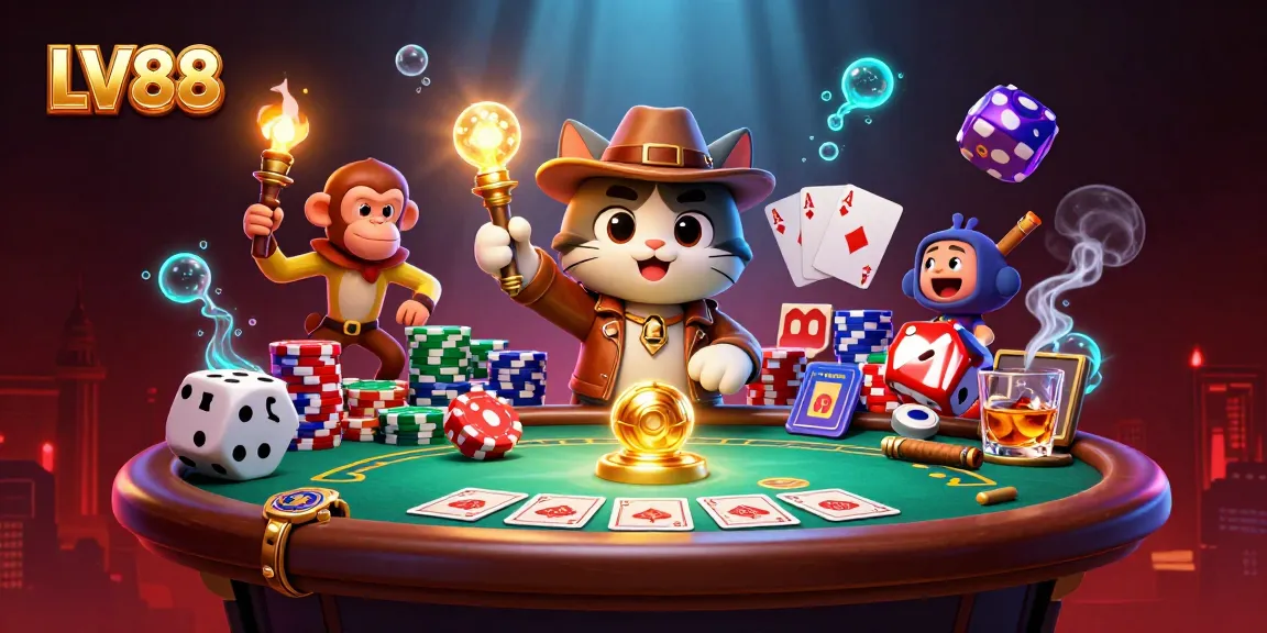 Experience adventure at LV88, where a cat archaeologist uncovers casino treasures in a vibrant temple.