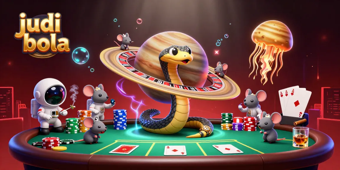 Engage in judi bola betting with cosmic characters, poker elements, and stunning visuals.