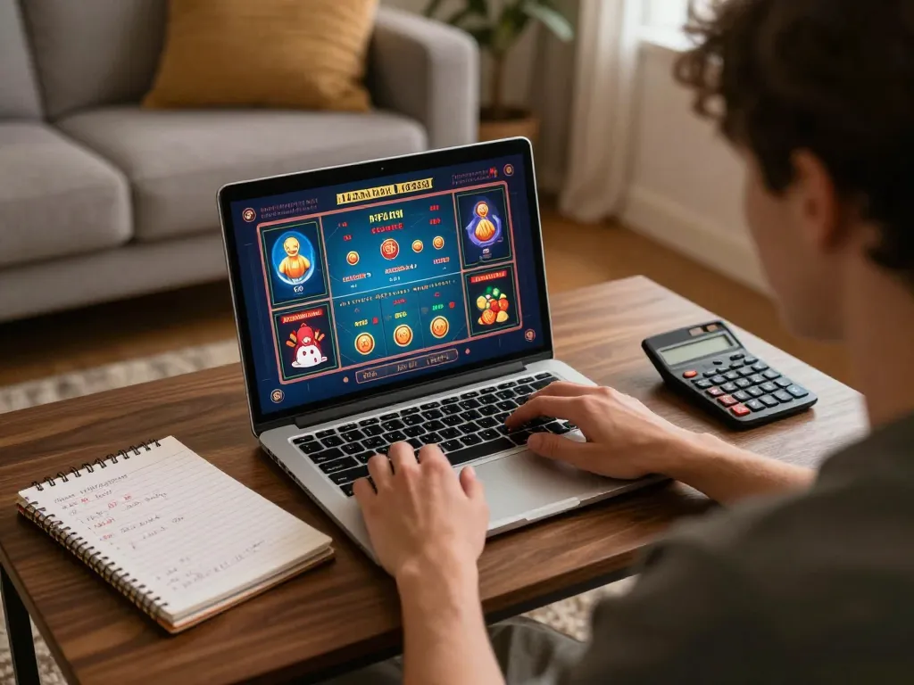 Engaging moment at home with online gaming on laptop, discussing Canada online casinos reddit strategies
