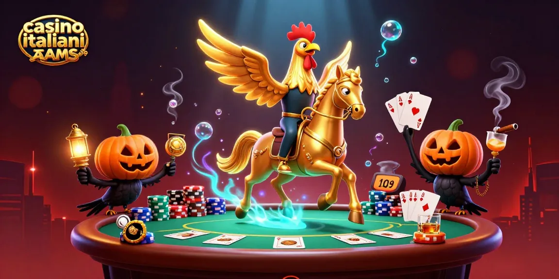 Giocatori in un casinò italiani non AAMS affrontano una partita di poker tra scintillanti giochi d'azzardo.