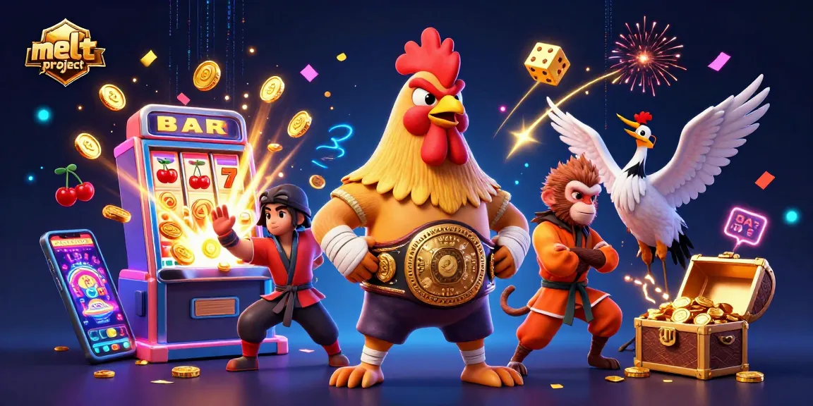 Engage with thrilling games at melt-project, showcasing dynamic casino characters and vibrant jackpots.