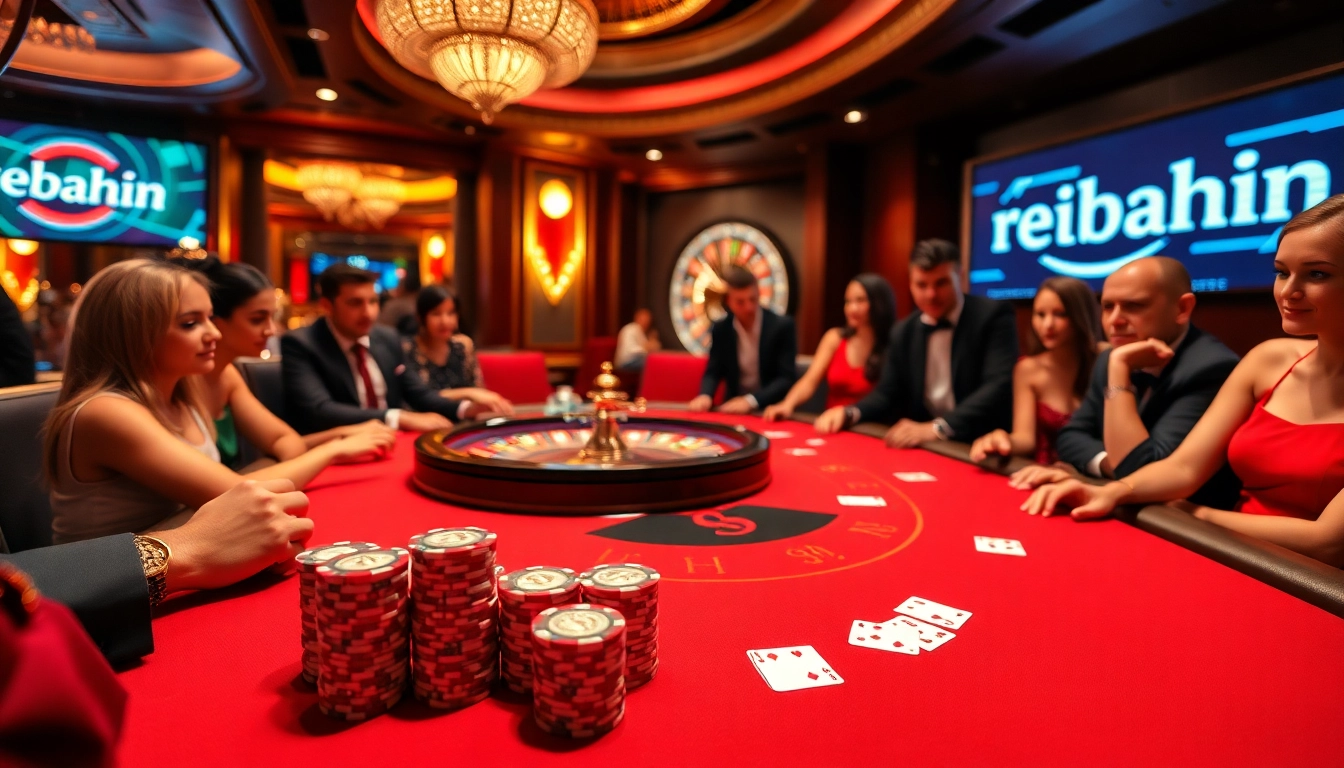 Experience thrilling poker action at the rebahin casino, featuring a vibrant atmosphere and exciting gameplay.