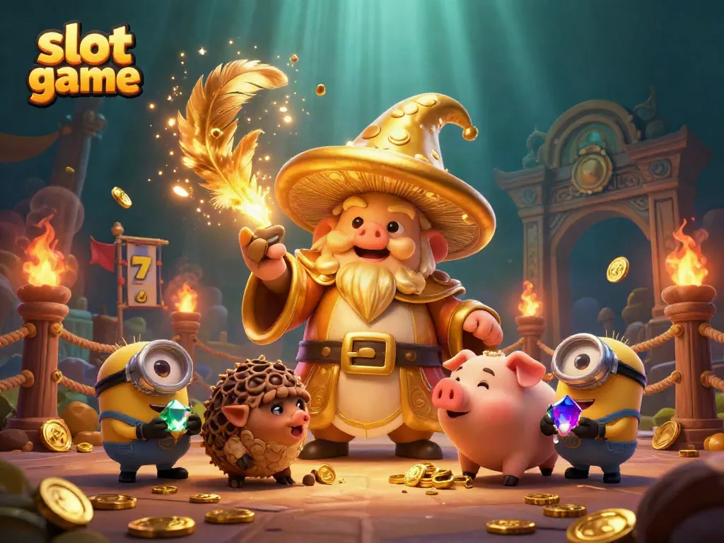 Experience the thrilling slot game action with magical characters in rich colors and dynamic elements.