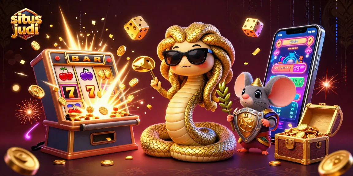 Experience winning thrills with situs judi in this vibrant casino scene featuring Medusa and slot elements.