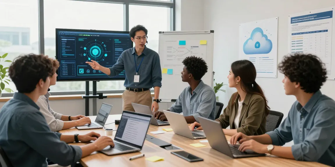 IT support services for small business team collaboration in a modern office environment.