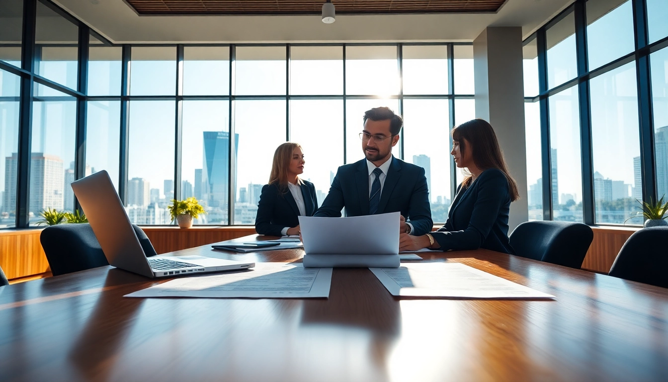 Engaging discussion with a real estate lawyer in a modern office setting.