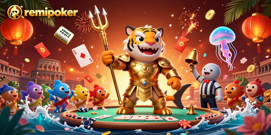 Experience winning strategies with remipoker in a vibrant poker-themed underwater colosseum.