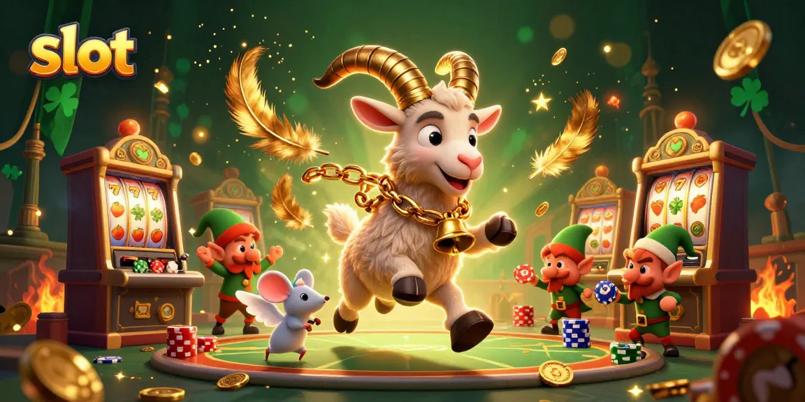 Spin exciting slot games with a festive Krampus goat running a playful casino scene.