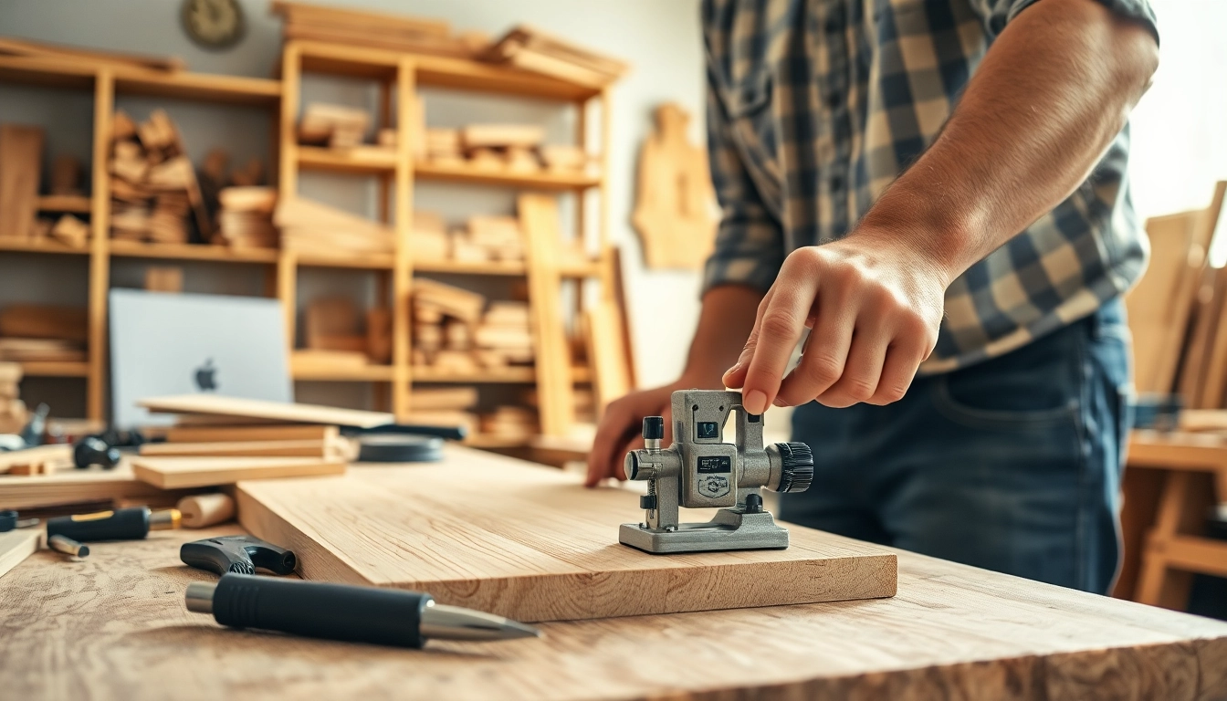 Captivating carpentry apprenticeship scene with a carpenter skillfully working on wood.