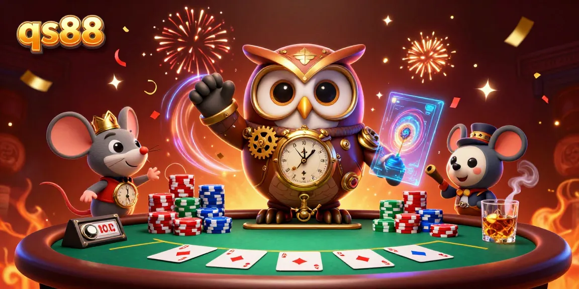 Engage in thrilling gameplay with qs88 and high-stakes poker surrounded by festive elements.