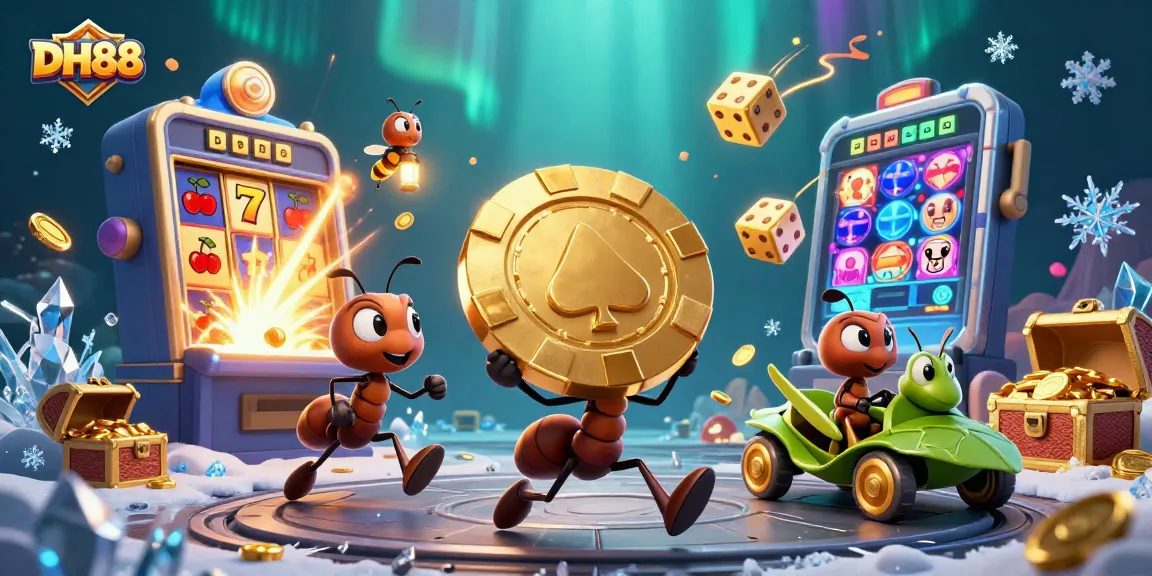 Engage with DH88's dynamic poker adventure featuring cartoon ants and incredible casino elements.