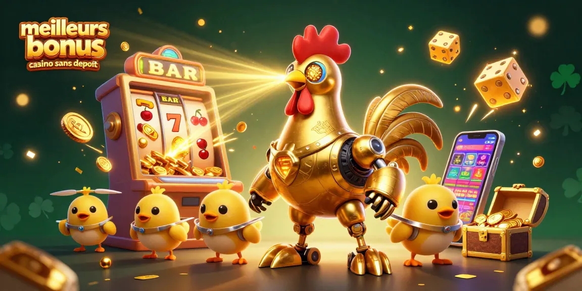 Découvrez les meilleurs bonus casino sans dépôt à travers une scène dynamique de machines à sous et de gains.