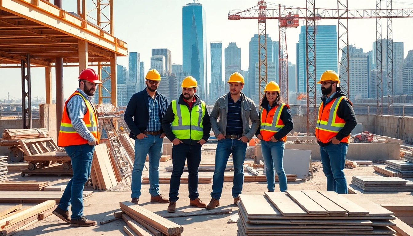 New York General Contractor overseeing a vibrant construction project in an urban setting.