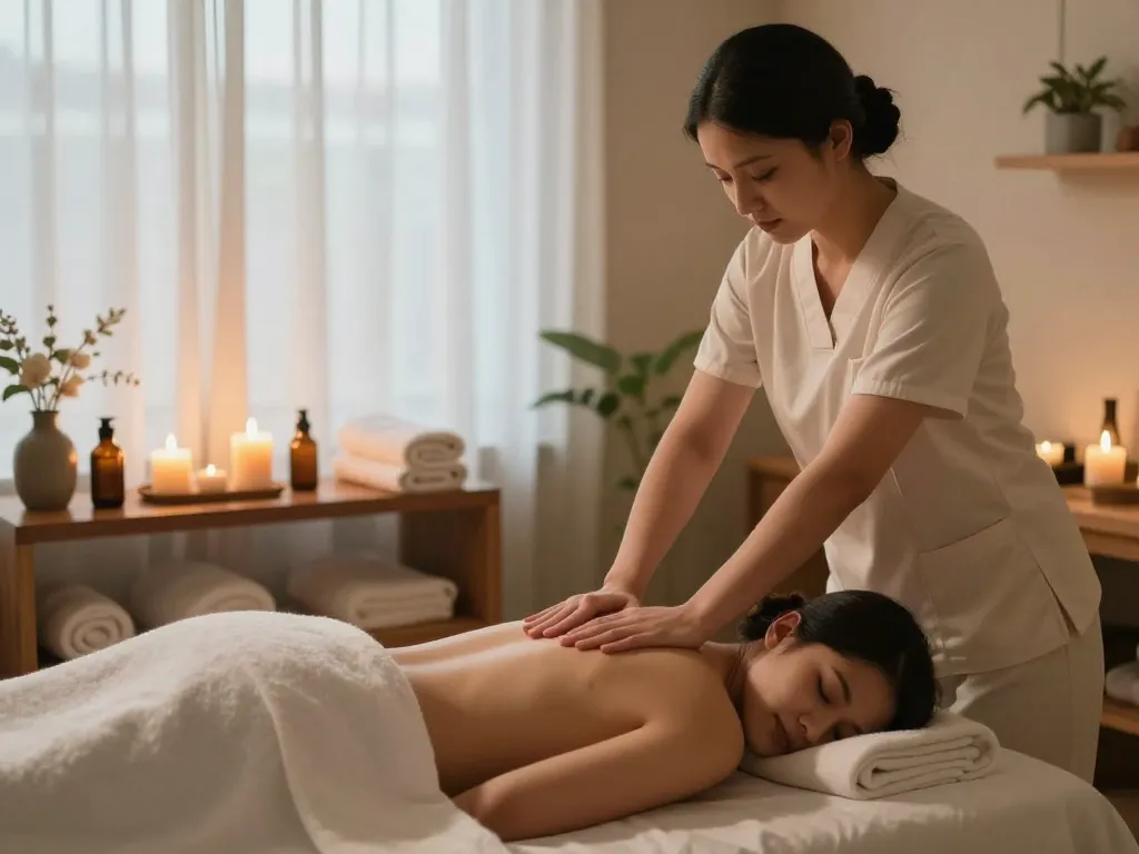 A serene Swedish massage experience at 관악스웨디시 spa, showcasing relaxation and professional care.