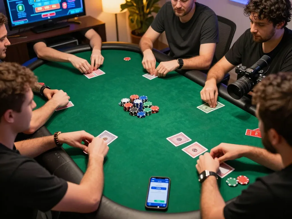 ATQ online poker game in action with players engaged and chips visible on vibrant table