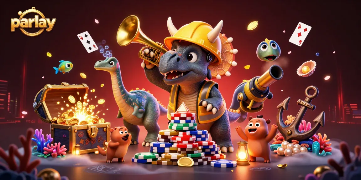 Engage in parlay betting with animated casino characters building excitement with poker chips and wins.