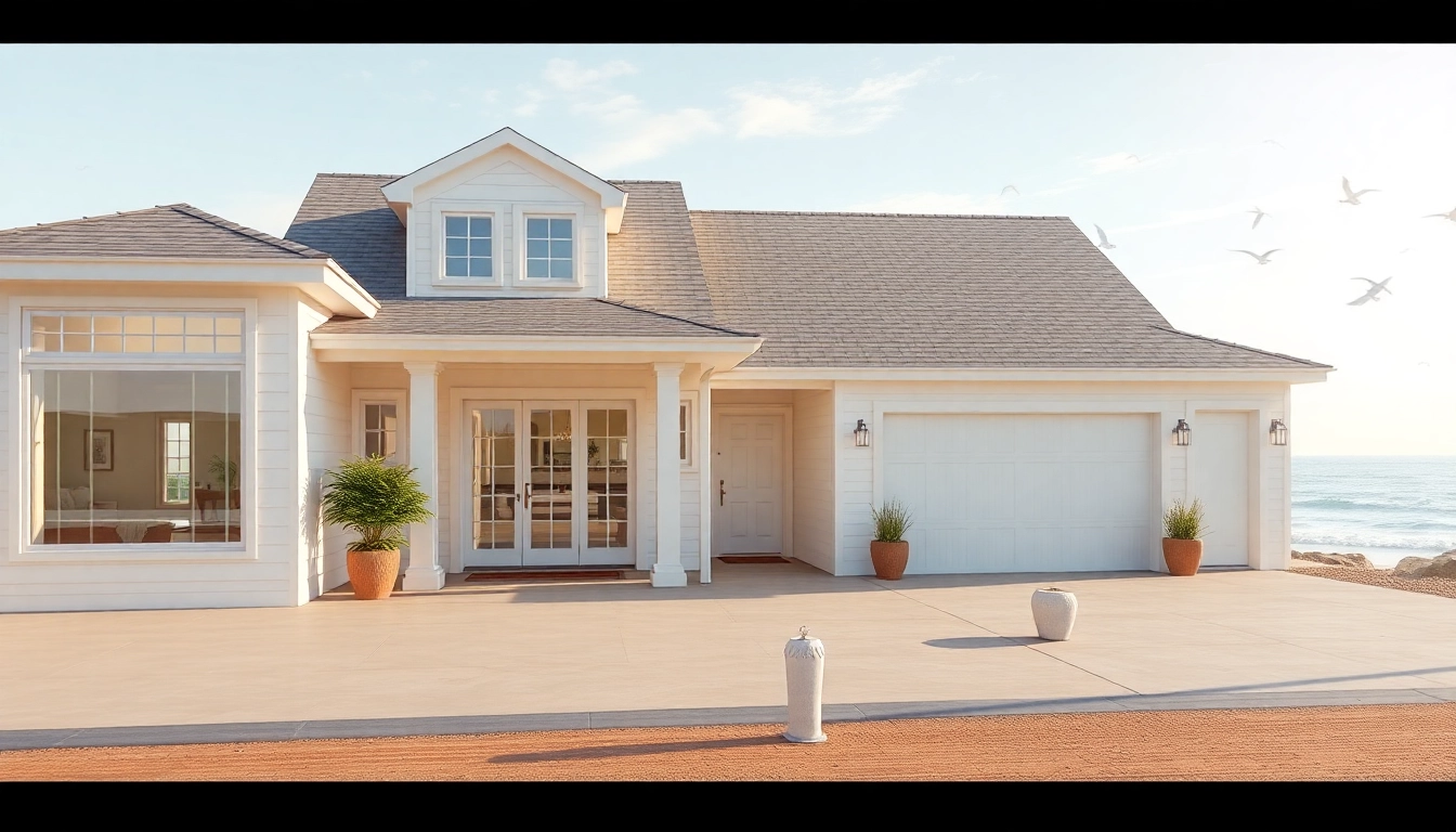 Stunning cape cod home addition with attached garage surrounded by ocean views and natural light.