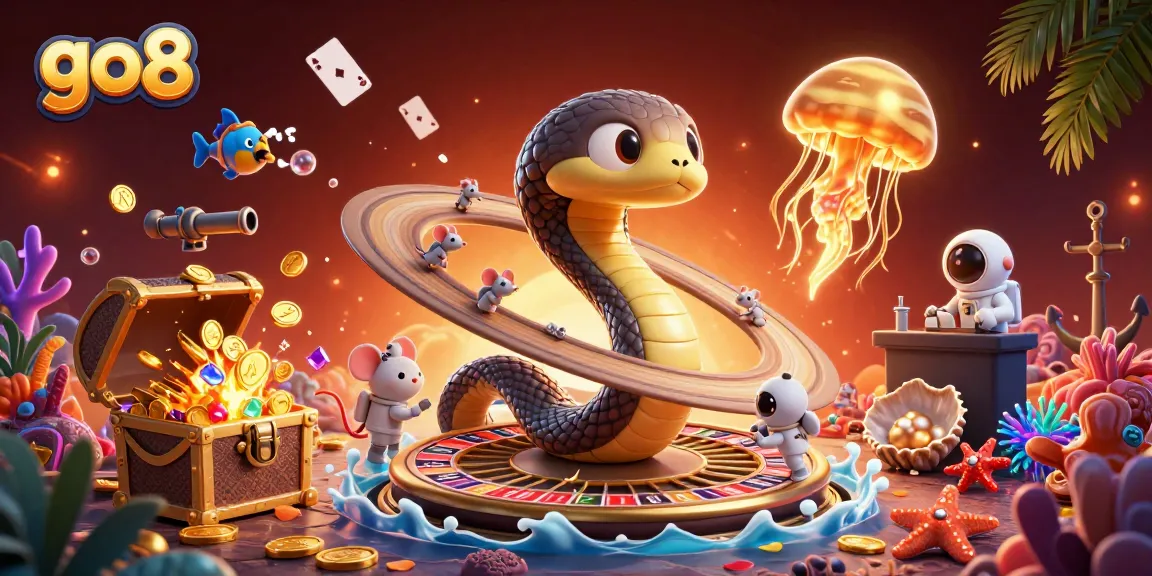Experience thrilling bets at go8 with cosmic characters, vibrant treasures, and casino action.