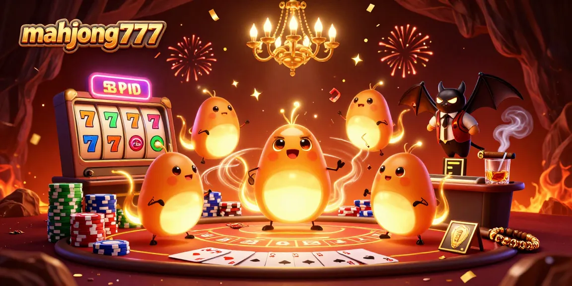 Experience thrilling gameplay with mahjong777's vibrant casino scene featuring slots and glowworms.