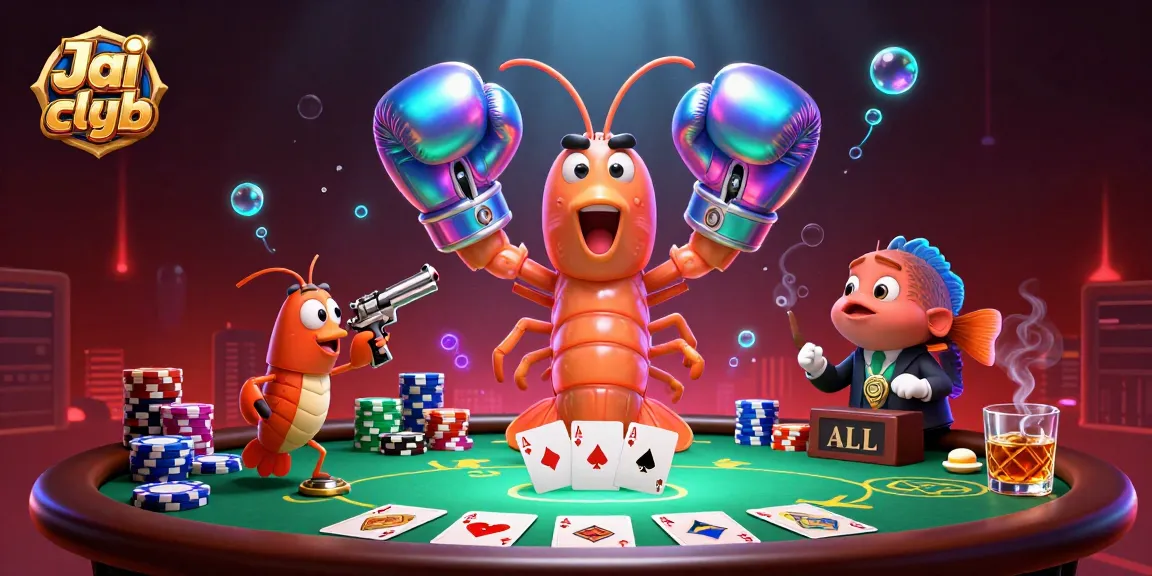 Experience thrilling excitement with Jai club login as vibrant marine characters navigate a lively poker scene filled with rich elements.