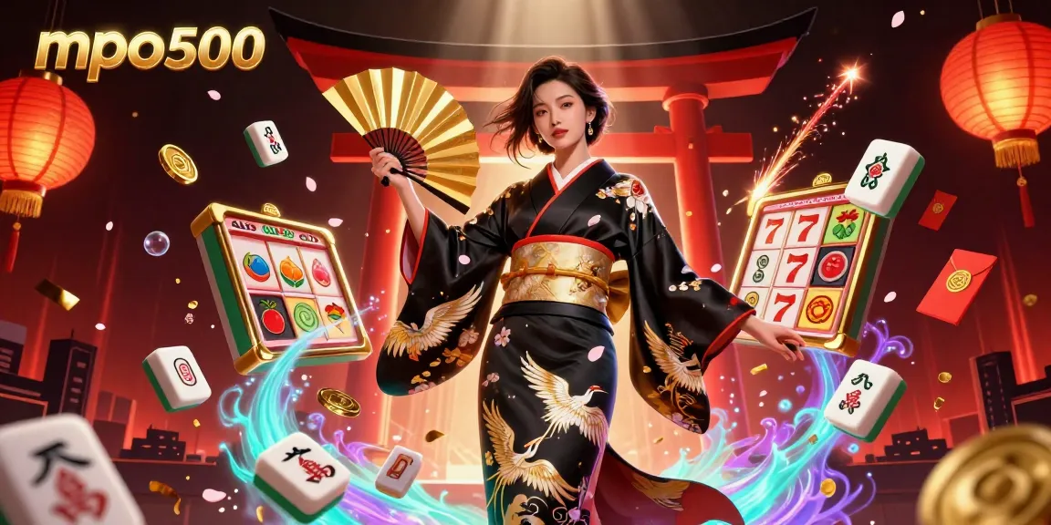 Experience thrilling gaming with mpo500, featuring dynamic slot reels and elegant Asian design.