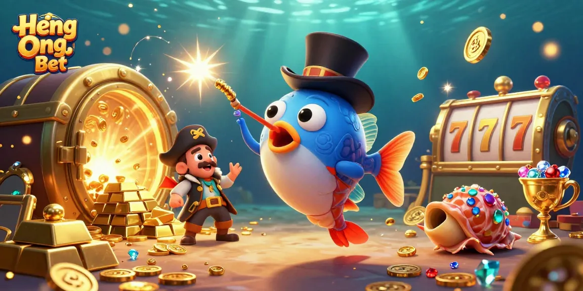 Engage in thrilling gameplay at Heng Ong Bet, featuring a deep-sea anglerfish and sparkling casino riches.