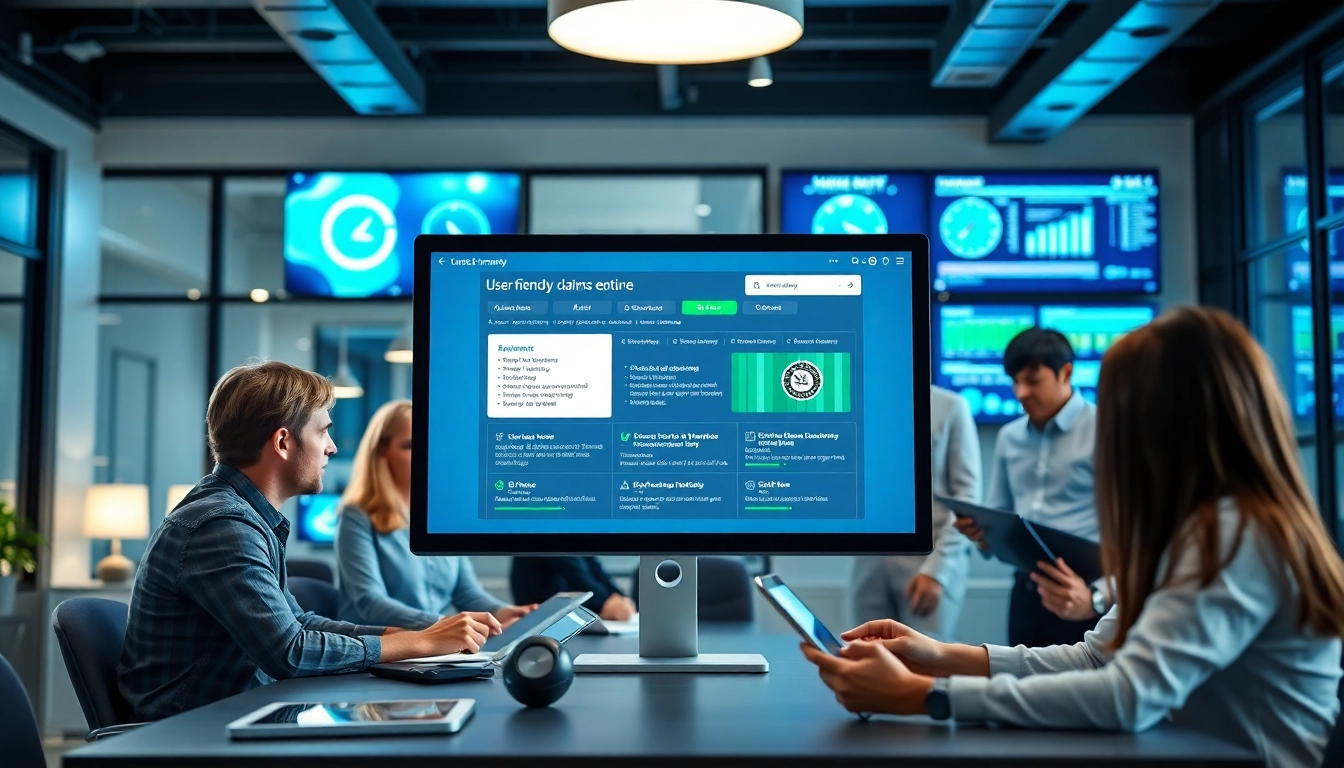 Engaged team collaborating in a modern digital first warranty company setting.